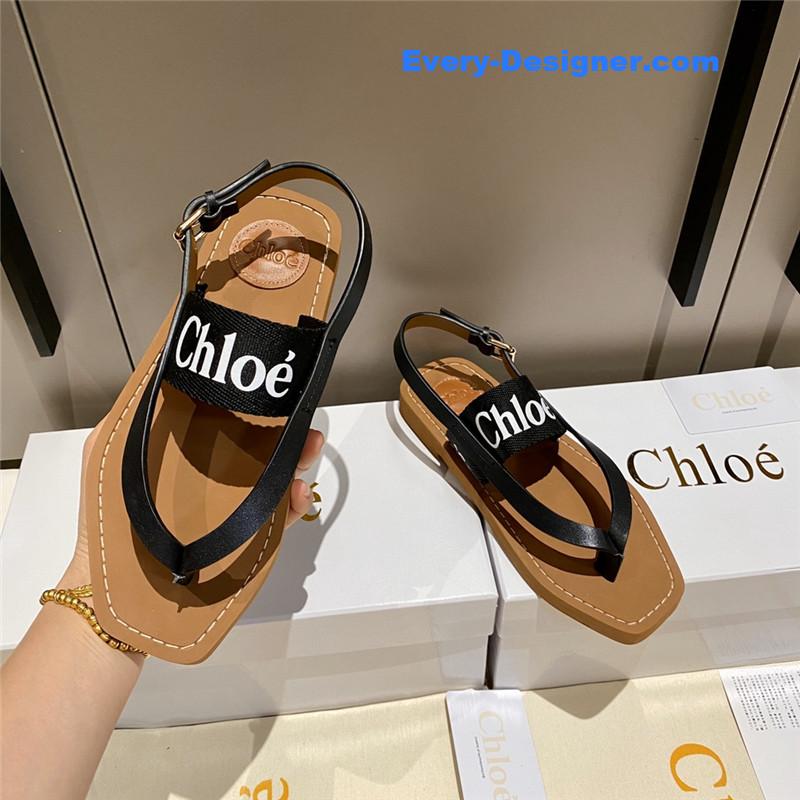 Chloe Cross Woven Strap Flip Sandals