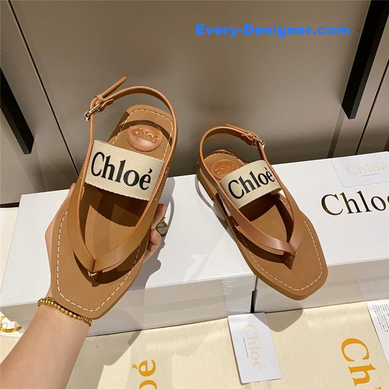Chloe Cross Woven Strap Flip Sandals