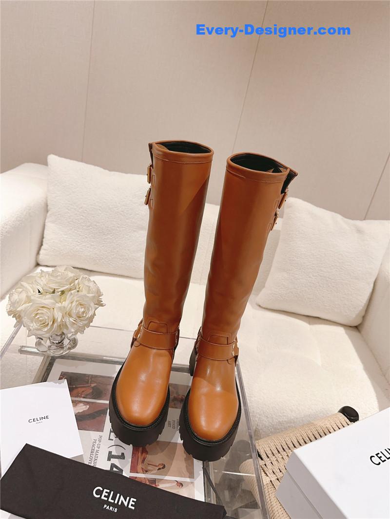Ce1i*e belt buckle long riding boots