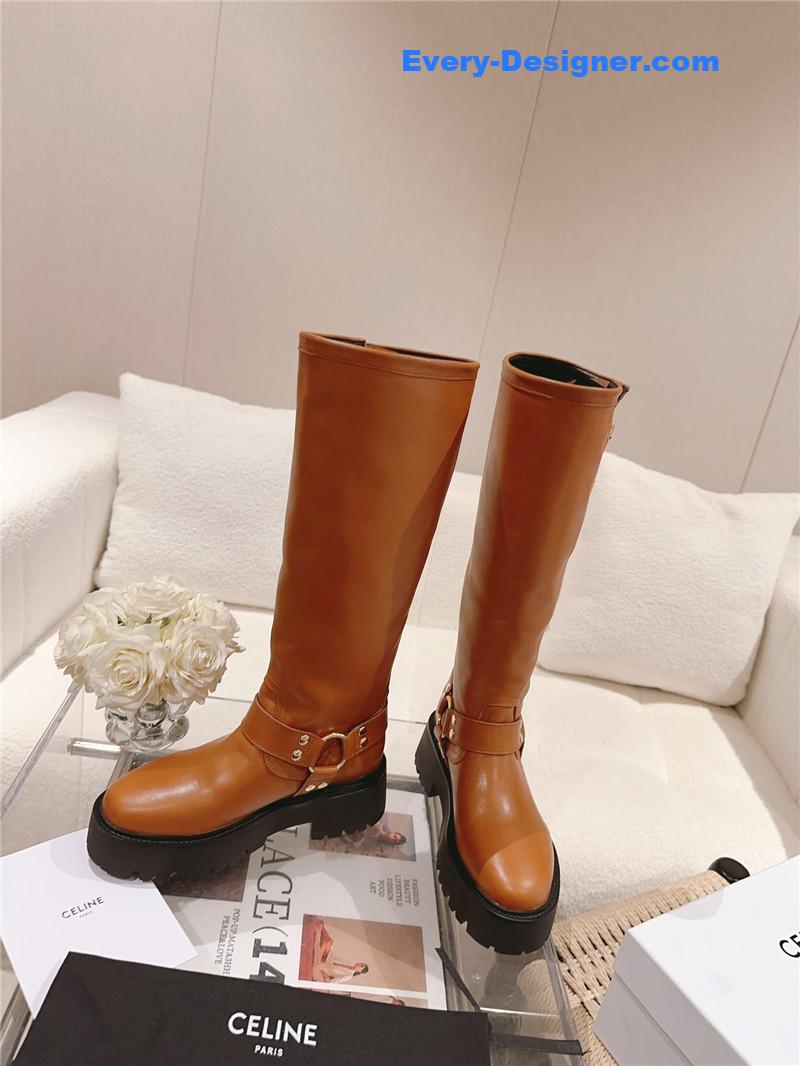 Ce1i*e belt buckle long riding boots