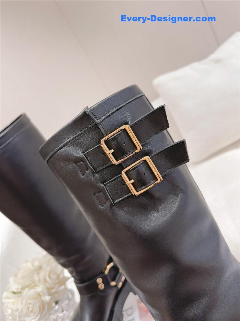Ce1i*e belt buckle long riding boots
