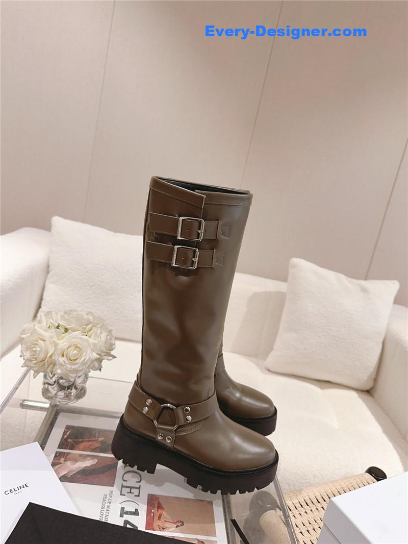 Ce1i*e belt buckle long riding boots