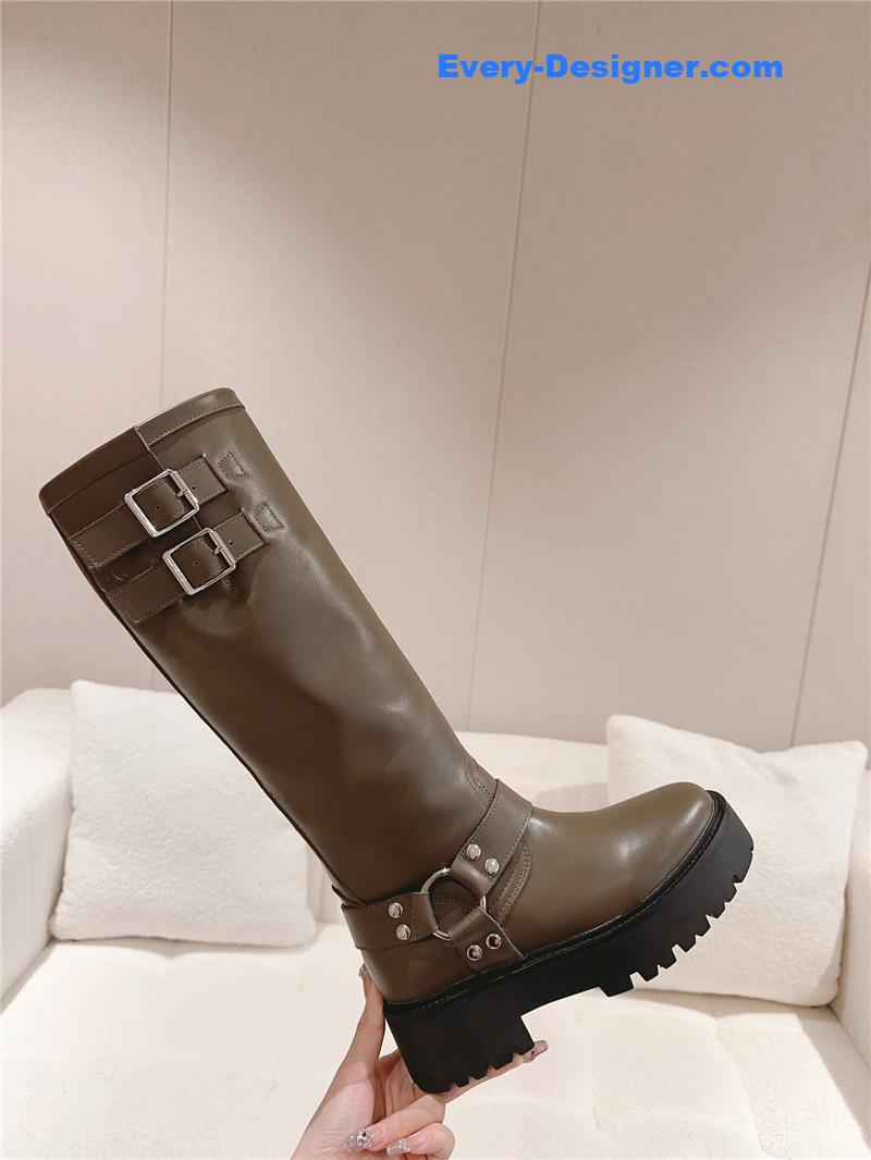 Ce1i*e belt buckle long riding boots