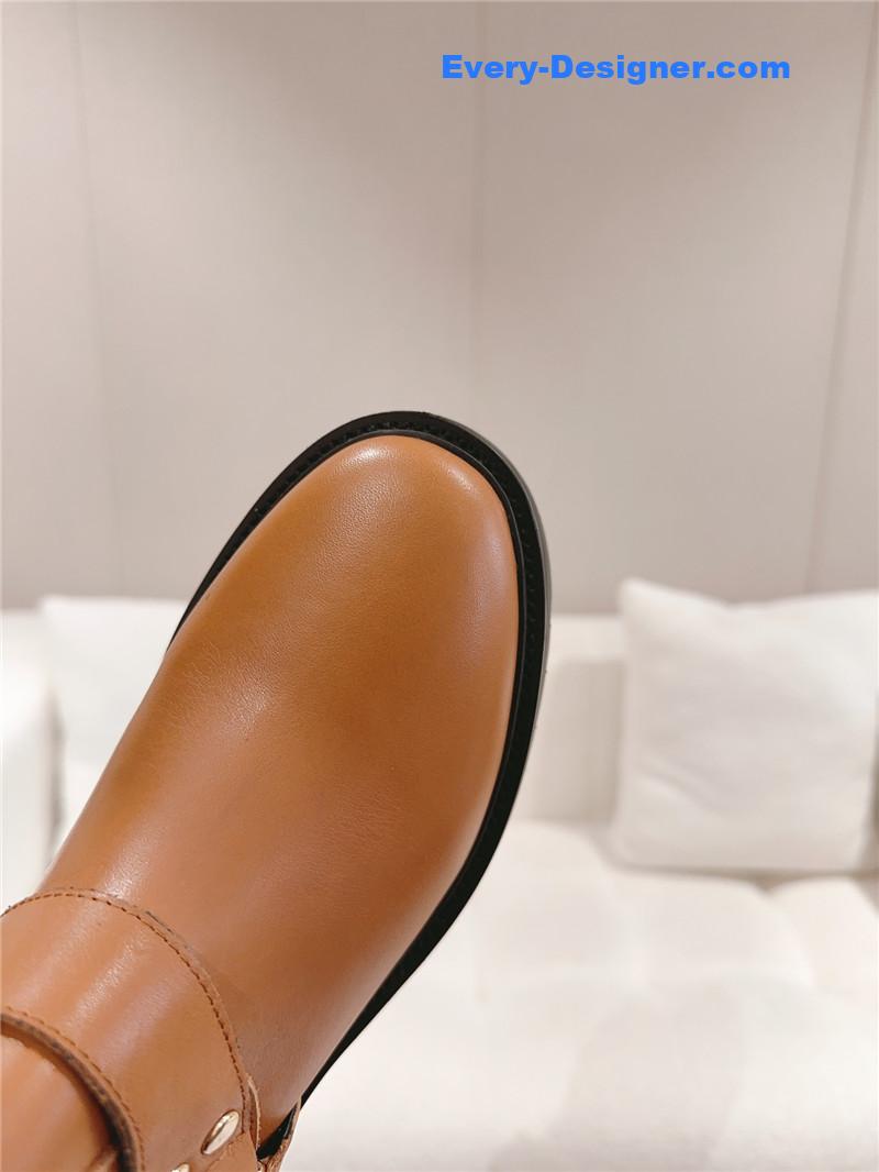 Ce1i*e belt buckle mid calf boots