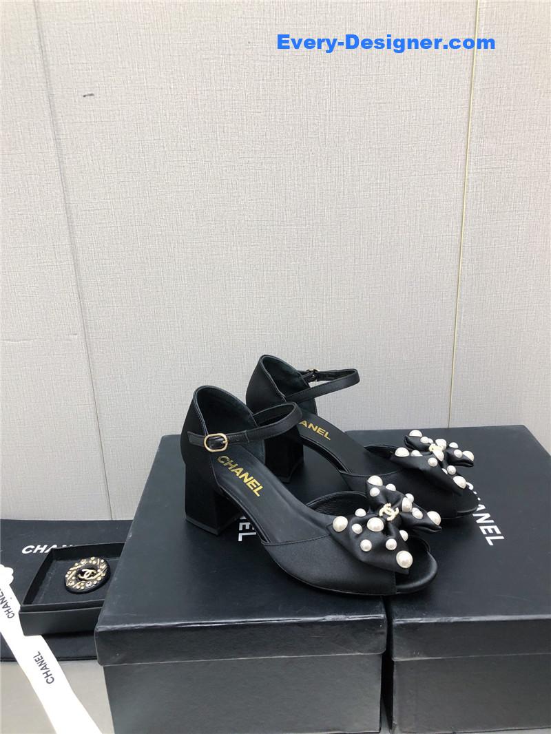 CC new small fragrant pearl buckle Mary Jane shoes