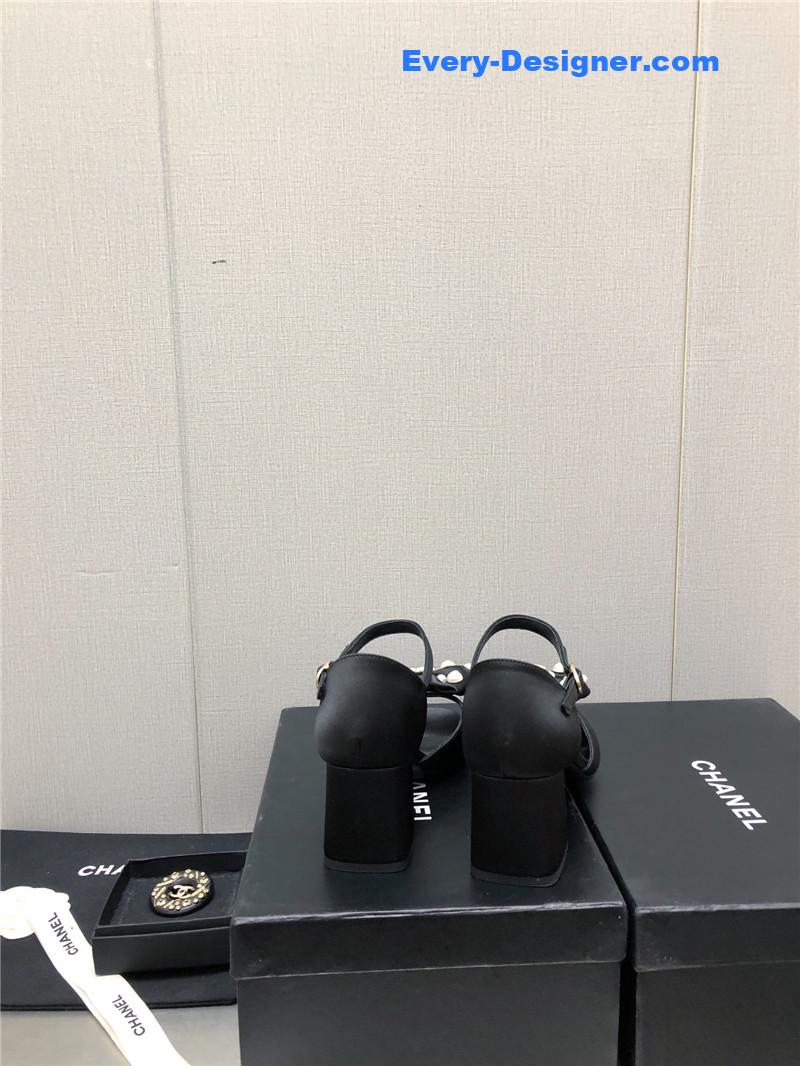 CC new small fragrant pearl buckle Mary Jane shoes