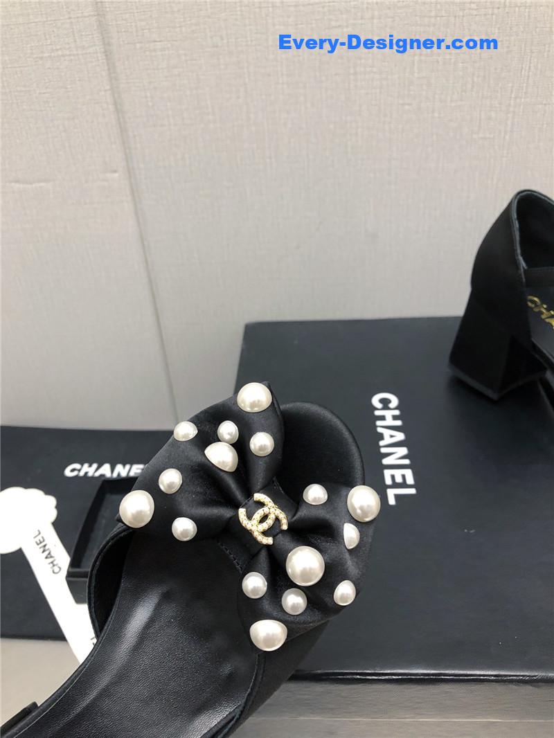 CC new small fragrant pearl buckle Mary Jane shoes