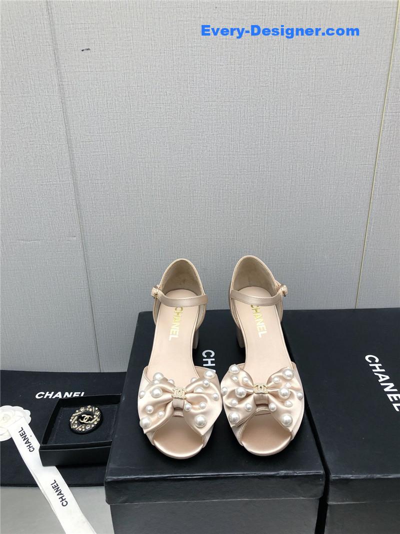 CC new small fragrant pearl buckle Mary Jane shoes