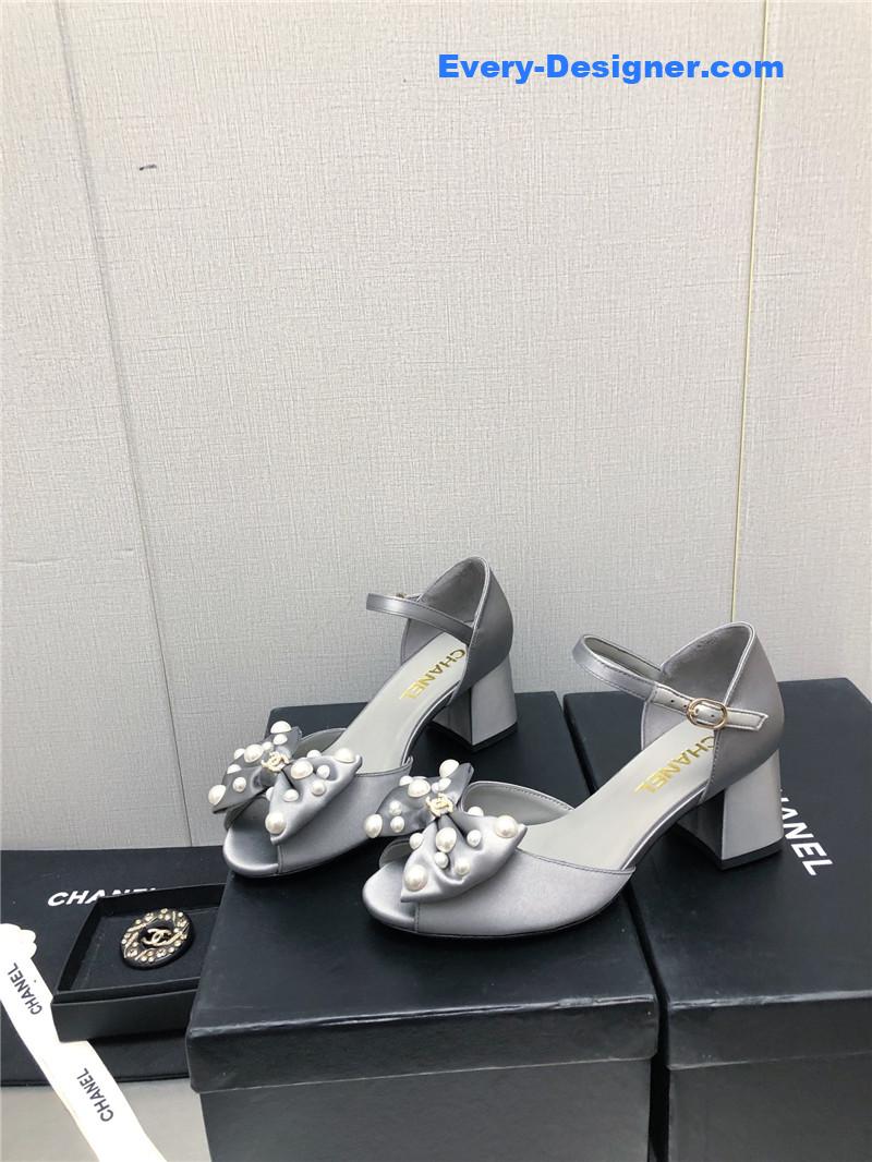 CC new small fragrant pearl buckle Mary Jane shoes