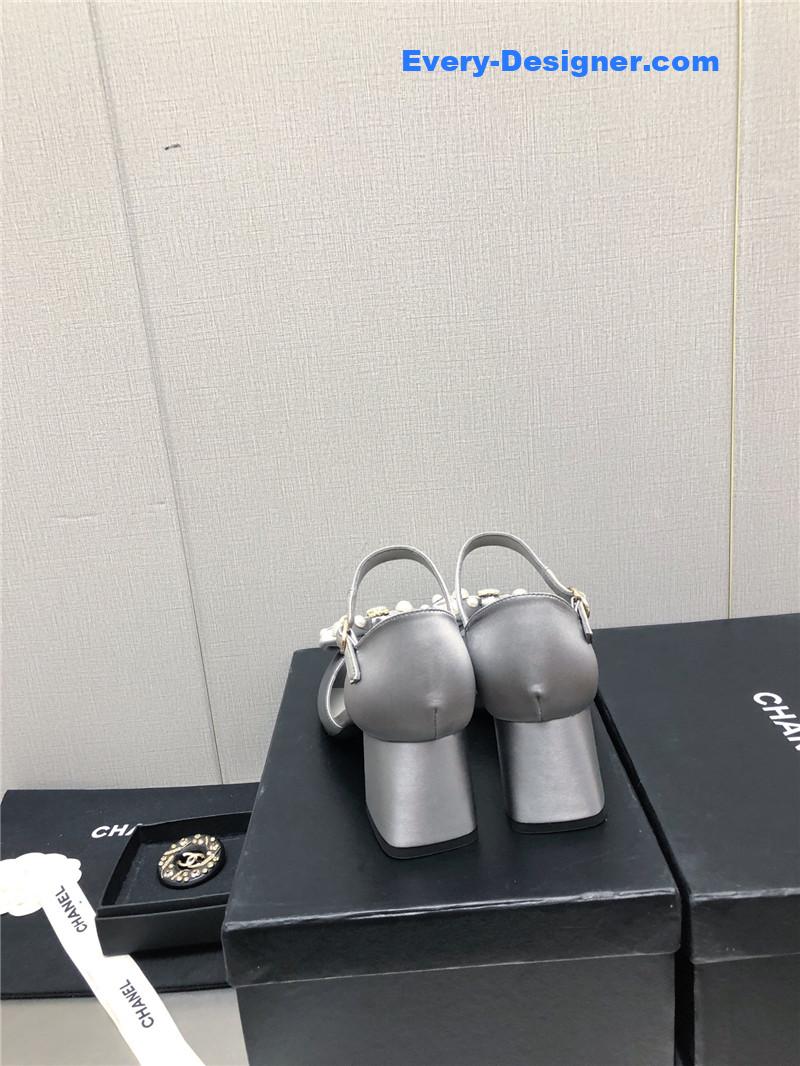 CC new small fragrant pearl buckle Mary Jane shoes