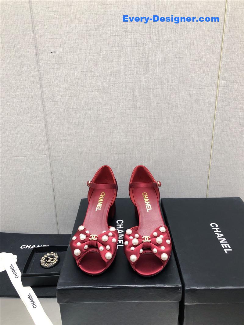 CC new small fragrant pearl buckle Mary Jane shoes