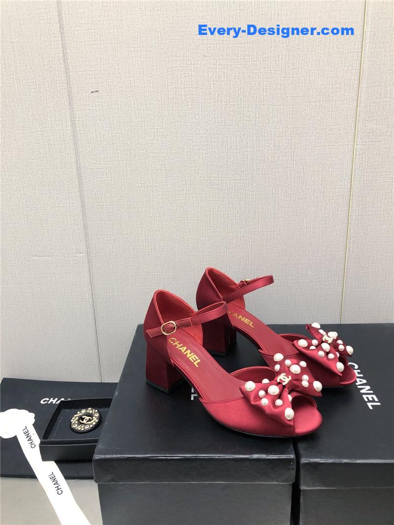 CC new small fragrant pearl buckle Mary Jane shoes
