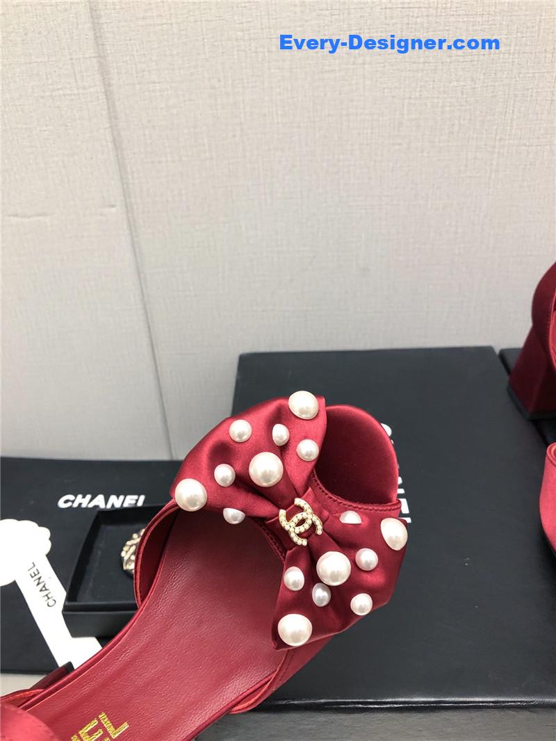 CC new small fragrant pearl buckle Mary Jane shoes