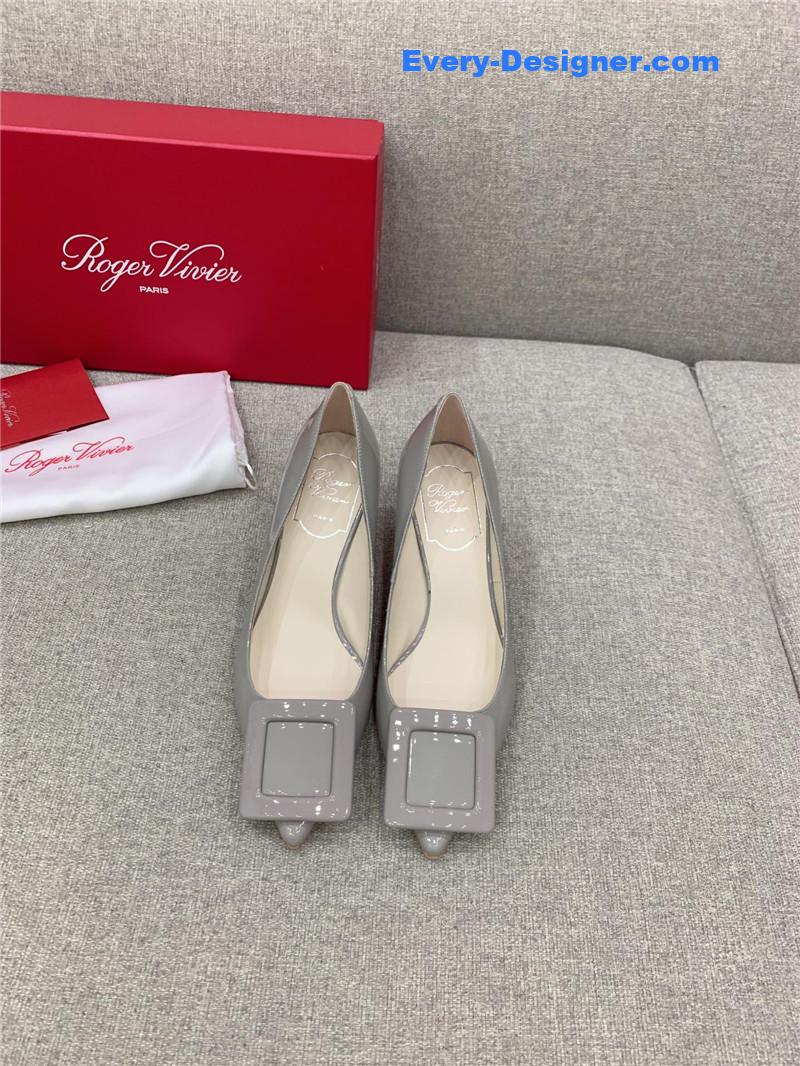 roger u1u1er new leather buckle cat heel shoes