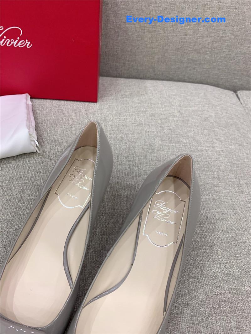 roger u1u1er new leather buckle cat heel shoes