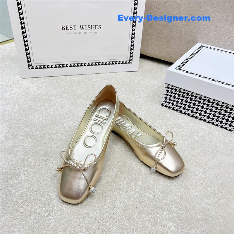 J1m*y Ch00 pearl bow ballerina flats