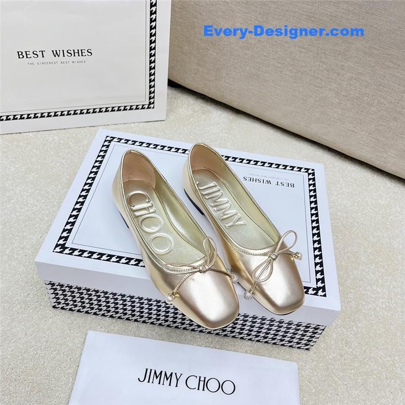 J1m*y Ch00 pearl bow ballerina flats