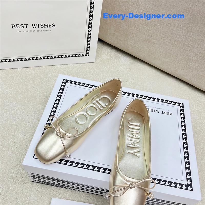 J1m*y Ch00 pearl bow ballerina flats