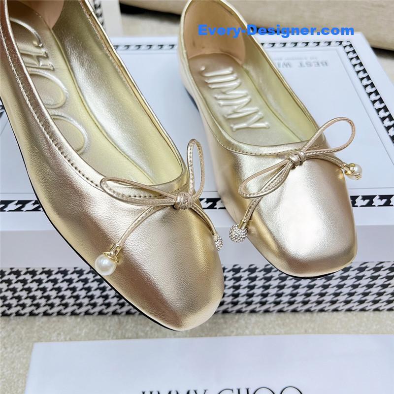 J1m*y Ch00 pearl bow ballerina flats
