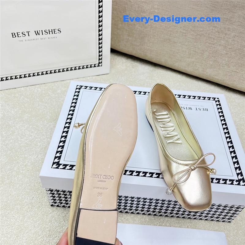 J1m*y Ch00 pearl bow ballerina flats