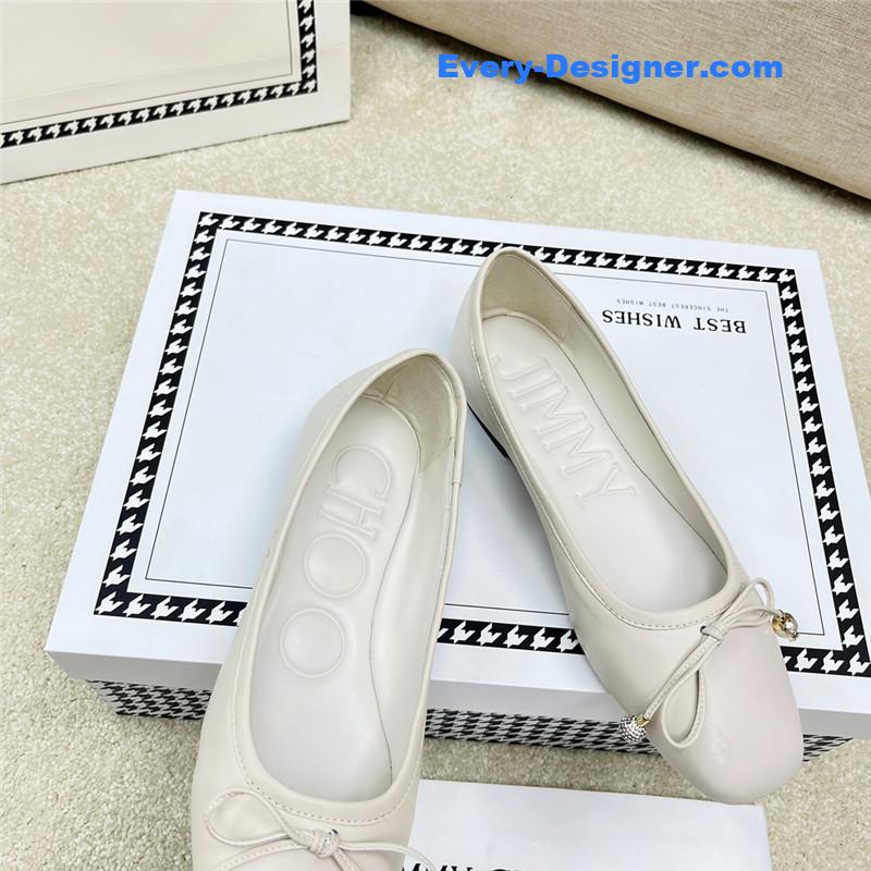 J1m*y Ch00 pearl bow ballerina flats