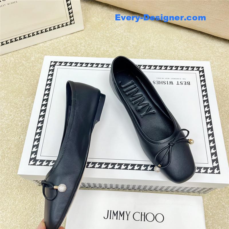 J1m*y Ch00 pearl bow ballerina flats