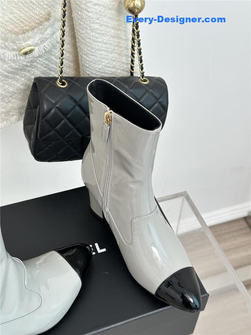 CC double C pointed chunky heel ankle boots
