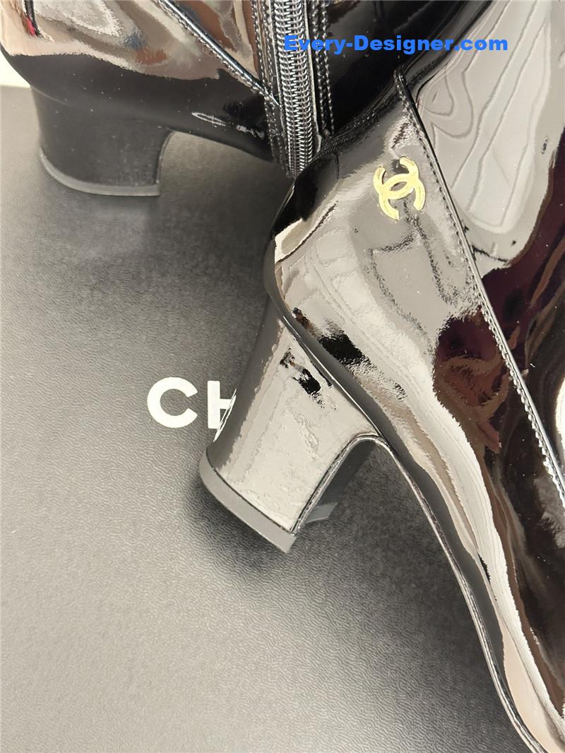 CC double C pointed chunky heel ankle boots