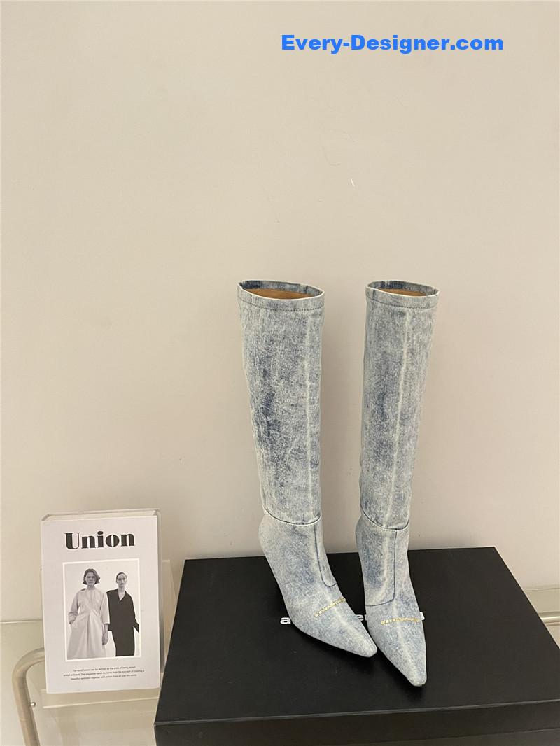 A1exa*der wang new autumn and winter pleated high boots