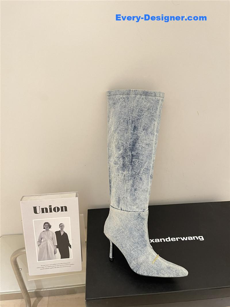 A1exa*der wang new autumn and winter pleated high boots