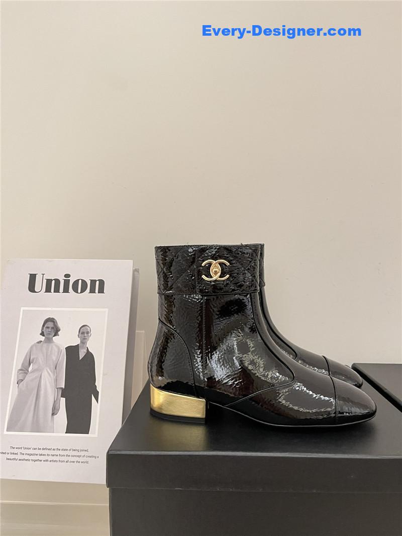 CC new round toe flat ankle boots