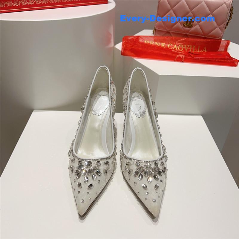 rene caovilla crystal gem pumps