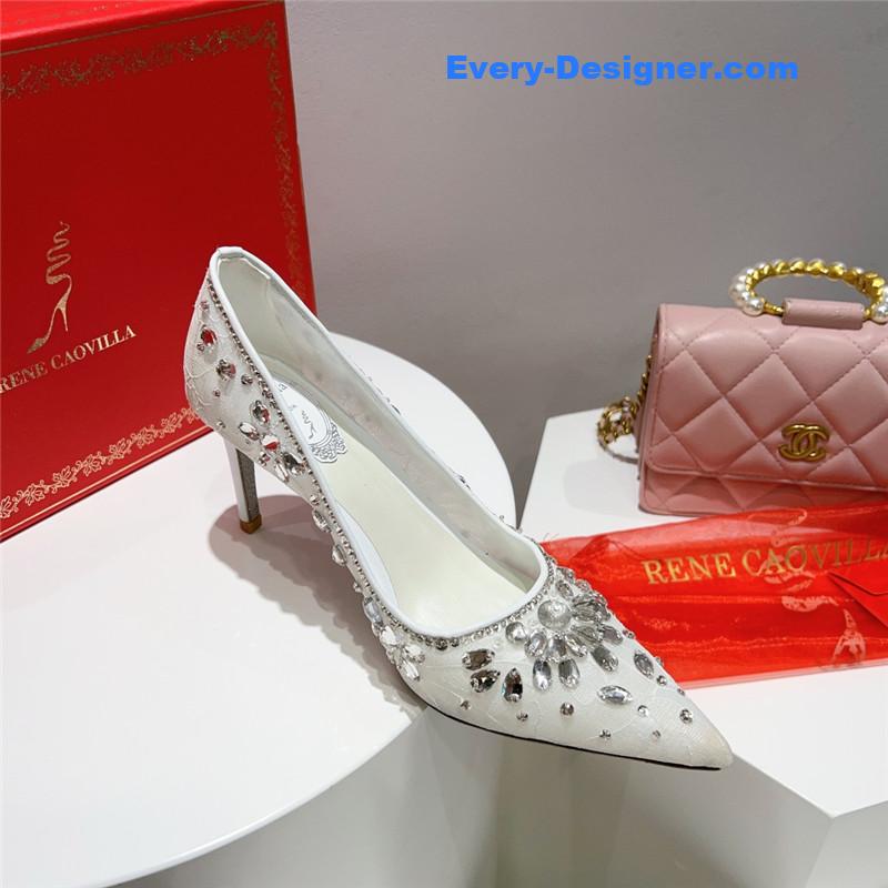 rene caovilla crystal gem pumps