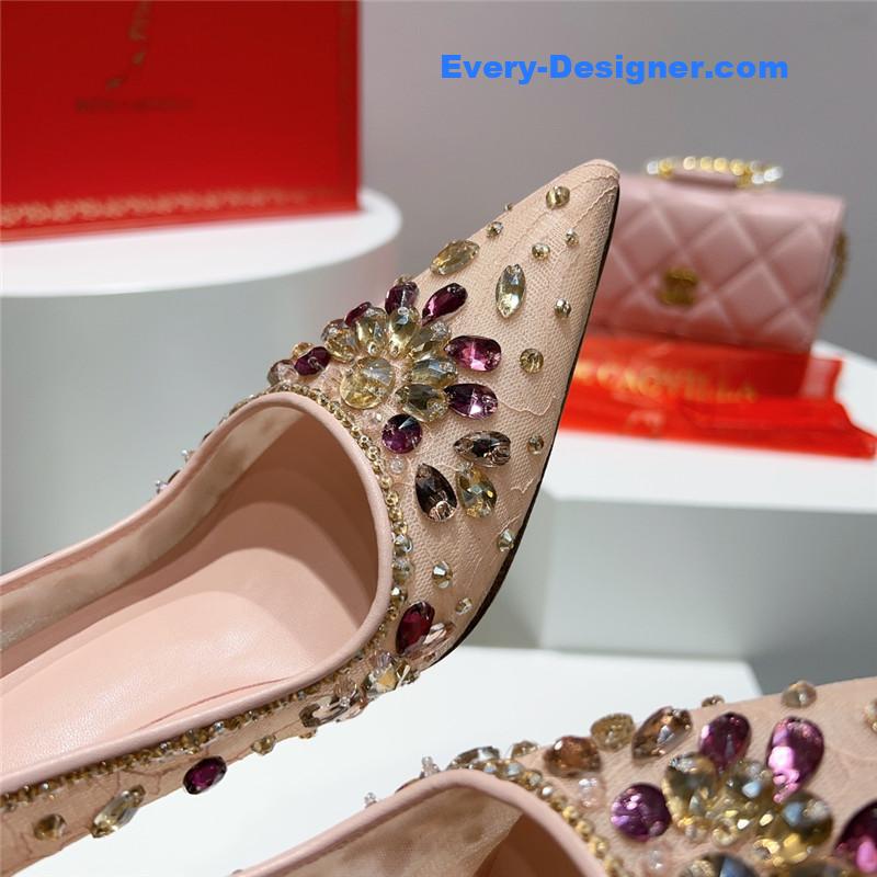 rene caovilla crystal gem pumps