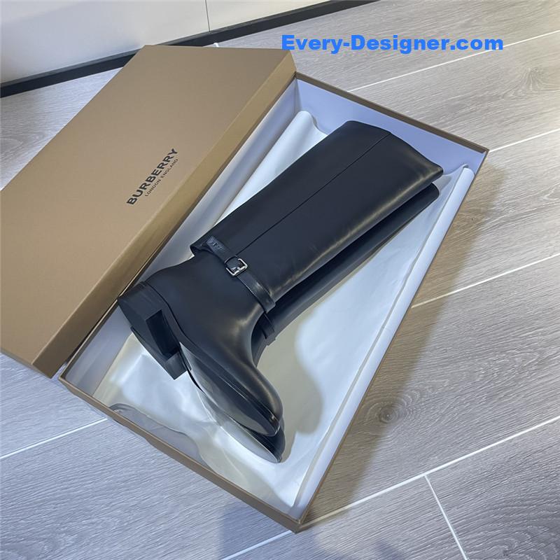 Bv*b*rry black knee-high leather riding boots