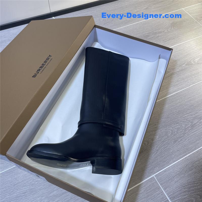 Bv*b*rry black knee-high leather riding boots
