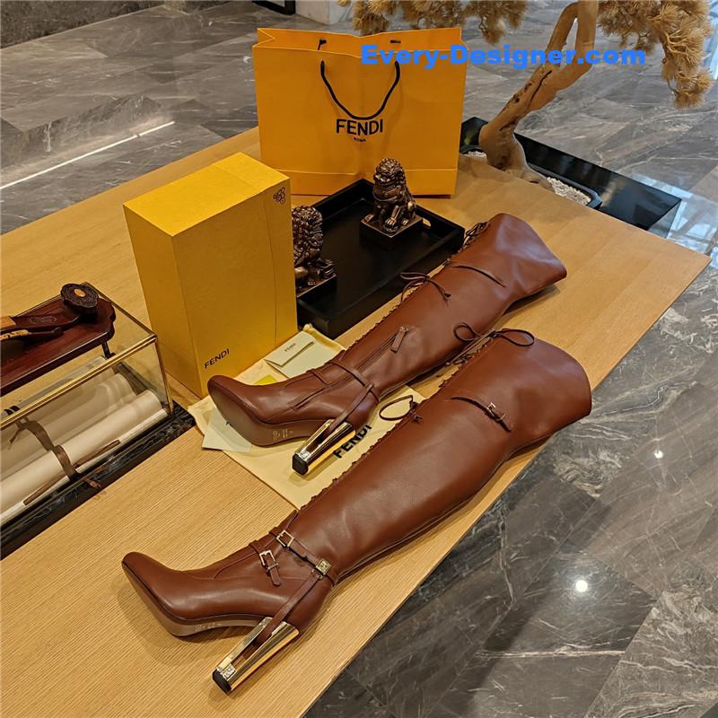 F**di knee high lace up boots