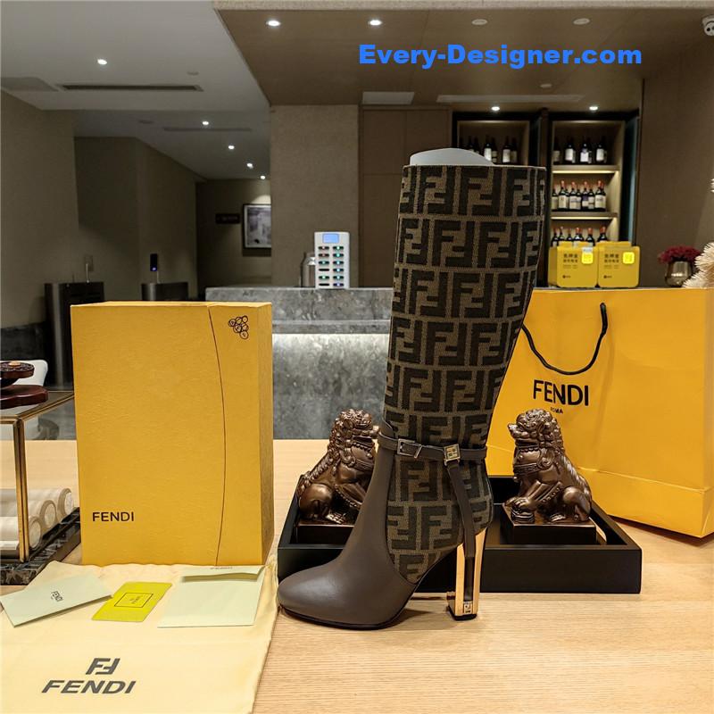 F**di electroplated high heel boots