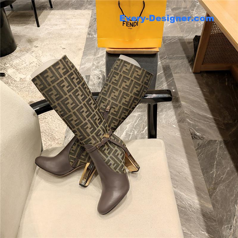 F**di electroplated high heel boots