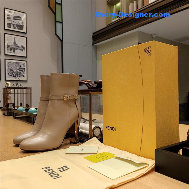 F**di electroplated high heel ankle boots