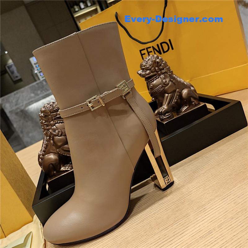 F**di electroplated high heel ankle boots