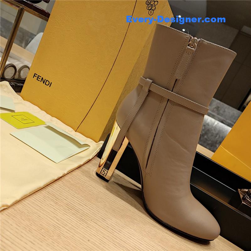 F**di electroplated high heel ankle boots