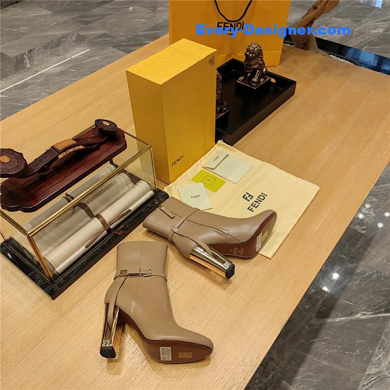 F**di electroplated high heel ankle boots