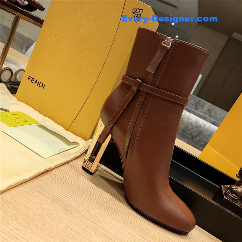 F**di electroplated high heel ankle boots