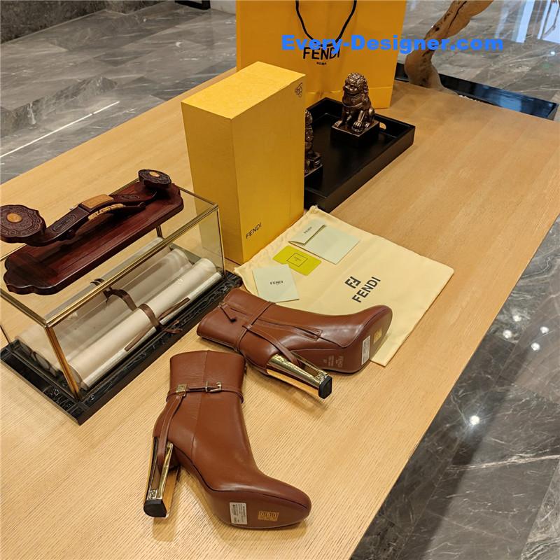 F**di electroplated high heel ankle boots