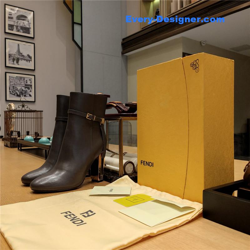 F**di electroplated high heel ankle boots