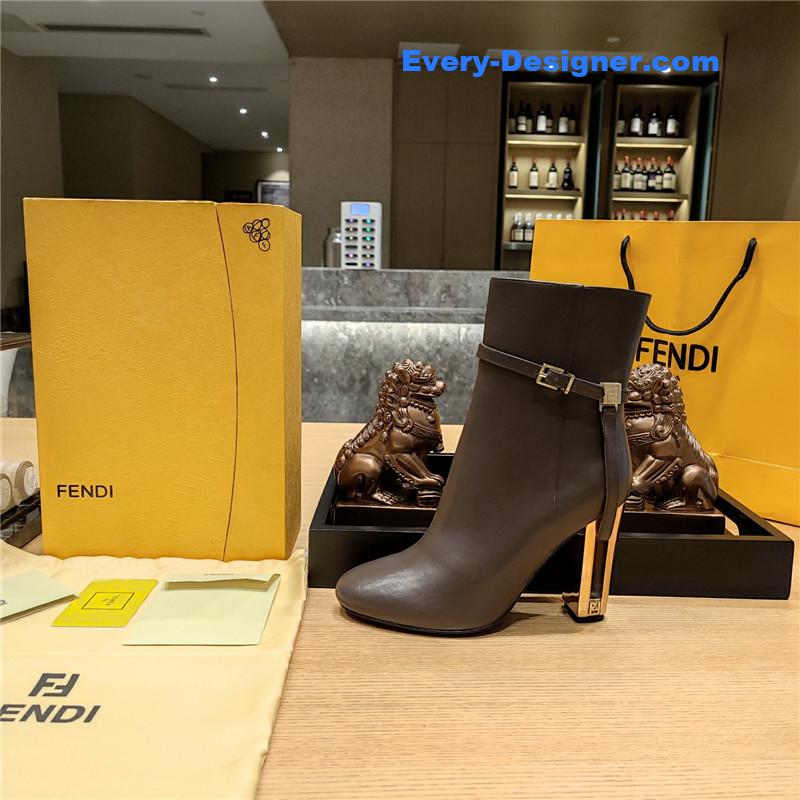 F**di electroplated high heel ankle boots