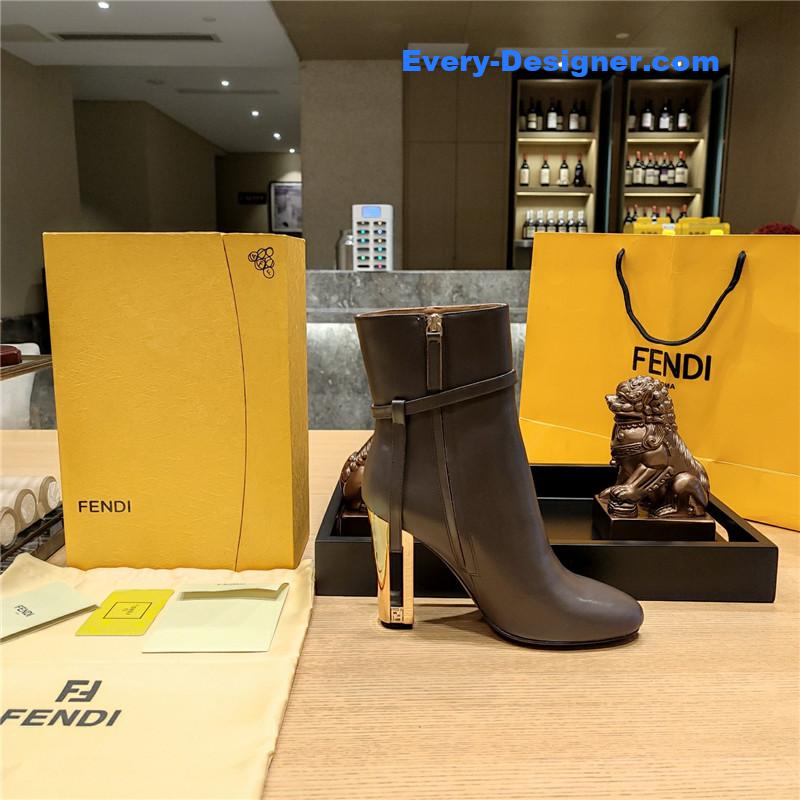 F**di electroplated high heel ankle boots