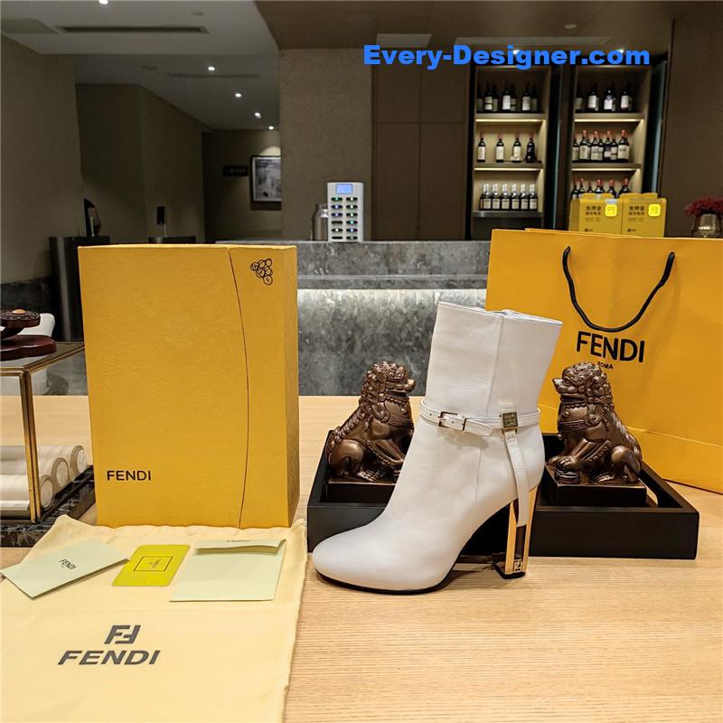 F**di electroplated high heel ankle boots