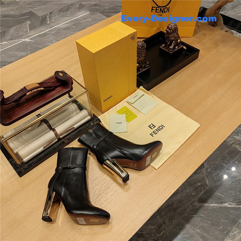 F**di electroplated high heel ankle boots